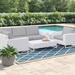 Wade Logan® Azyon 4 Piece Rattan Sectional Seating Group w/ Cushions Synthetic Wicker/All - Weather Wicker/Wicker/Rattan in White | Outdoor Furniture | Wayfair