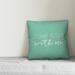 Ebern Designs Lupo Come & Sit w/ Me Indoor/Outdoor Throw Pillow Polyester/Polyfill blend in Green | 20 H x 20 W x 1.5 D in | Wayfair