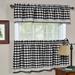 August Grove® Bellair Country Plaid Complete 3 Piece Tier & Valance Kitchen Curtain Polyester in White/Black | 36 H x 58 W x 0.5 D in | Wayfair