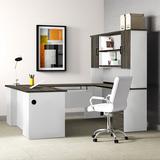 Wade Logan® Ayaaz Reversible U-Shape Desk w/ Hutch Wood in Gray/White | 70 H x 71 W x 88.4 D in | Wayfair A03DBEE6BFFD4C629578FB663A69D02C