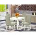 Winston Porter Borgey 4 - Person Rubberwood Solid Wood Dining Set Wood/Upholstered in White | 30 H in | Wayfair 4AF48D5889CA475BAE90B59C89B4578F