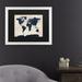 World Menagerie 'World Map -Navy' Framed Graphic Art Print on Canvas in Black/Gray | 16 H x 20 W x 0.5 D in | Wayfair