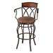 Red Barrel Studio® Hughey Swivel Counter, Bar & Extra Tall Stool Upholstered/Metal in Red/Black | 43.5 H x 16.5 W x 16.5 D in | Wayfair