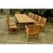 Arlmont & Co. Roxanne 13 Piece Teak Outdoor Dining Set Wood/Teak in Brown/White | 29 H x 43 W x 25 D in | Wayfair 074E457D8DF54E48BEC20C969B175302