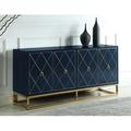 Everly Quinn Schaible 64" Wide Sideboard Wood in Blue | 31 H x 64 W x 19.5 D in | Wayfair 563296FCEB404498B594E51F13E6DB36
