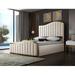 Mercer41 Wulff Velvet Upholstered Platform Bed Velvet in Brown | 61.5 H x 65 W x 87.5 D in | Wayfair 5303699E648A423896A20F1843C3D4E2