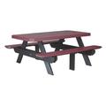 Ebern Designs Puchta Outdoor Picnic Table Plastic in Black | 30 H x 73.75 W x 63.75 D in | Wayfair 75BEC7D9624F44269F85F54E0DE1A10A