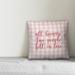 Ebern Designs Jessop All Because Two People Fell in Love Throw Pillow Polyester/Polyfill in Pink | 16 H x 16 W in | Wayfair