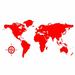 World Menagerie World Map Global Vinyl Wall Decal Vinyl in Red | 22 H x 44 W in | Wayfair 23889F8C47234A71885CD76837B13AF8