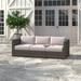 Birch Lane™ Melinda Patio Sofa w/ Sunbrella Cushions Wicker/Rattan in Brown/White | 27 H x 78 W x 32 D in | Wayfair