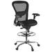 Ebern Designs Bomera High-Back Mesh Drafting Chair Plastic/Acrylic/Upholstered/Mesh in Brown | 52.5 H x 25.5 W x 30 D in | Wayfair
