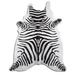 Black 72 x 60 x 0.25 in Area Rug - Everly Quinn Hurteau Zebra Printed Hair Handmade Cowhide Area Rug Cowhide | 72 H x 60 W x 0.25 D in | Wayfair