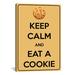 Winston Porter Jetter Keep Calm & Eat a Cookie Graphic Art on Canvas in Brown | 90 H x 60 W x 1.5 D in | Wayfair B0684C47467D46CC9A41FC4E67B090D8