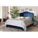 House of Hampton® Renn Tufted Low Profile Standard Bed Upholstered/Velvet in Blue/Black | 56.1 H x 64.37 W x 85.43 D in | Wayfair
