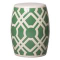 Winston Porter Jazouli Ceramic Garden Stool Ceramic in Gray/Green | 18 H x 14 W x 14 D in | Wayfair 12795MG