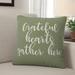 Winston Porter Nesmith Grateful Hearts Gather Here Pillow Polyester/Polyfill in Green | 18 H x 18 W x 1.5 D in | Wayfair