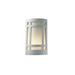 Wrought Studio™ Pikus 1 - Light Flush Mounted Sconce Ceramic in White/Brown | 9.5 H x 5.75 W x 4.5 D in | Wayfair 5F874C763B2A4D4A980D87CDDDEEA8C0