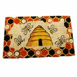 August Grove® Verret Beehive 30 in. x 18 in. Non-Slip Outdoor Door Mat Coir | Rectangle 1'6" x 2'6" | Wayfair 8E5EF6804EA543F389FF37D4EADC120D