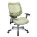 Symple Stuff Pascarella Mesh Task Chair Upholstered/Mesh/Metal in Green/White/Brown | 27.25 W x 24 D in | Wayfair FBB3C5EE2CFE49E596623046965E9EFF