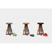 ARTLESS X3 30" Swivel Bar Stool Wood/Upholstered/Leather/Genuine Leather in Gray/Brown | 30 H x 16 W x 16 D in | Wayfair A-X3-L-S-W-BS