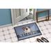 Tucker Murphy Pet™ English Bulldog Welcome Non-Slip Outdoor Door Mat Synthetics in White/Blue/Indigo | 2' x 3' | Wayfair BB1405JMAT