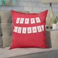 The Holiday Aisle® Hennessey Happy Holidays Outdoor Square Pillow Cover & Insert Polyester/Polyfill blend in Red | 18 H x 18 W x 7 D in | Wayfair