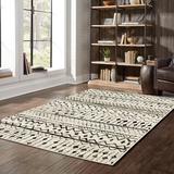 White 118 x 0.43 in Area Rug - Foundry Select Niesha Geometric Machine Made Power Loom Polypropylene Area Rug in Ivory | 118 W x 0.43 D in | Wayfair