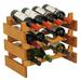 Symple Stuff Geis 12 Bottle Solid Wood Floor Wine Bottle Rack Wood/Solid Wood in Brown | 14.5 H x 17.625 W x 10.75 D in | Wayfair WR43MO