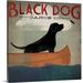 Archie & Oscar™ Black Dog Canoe by Ryan Fowler - Graphic Art Print in Black/Blue/Red | 20 H x 20 W x 1.5 D in | Wayfair