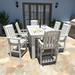 Alcott Hill® Kile Rectangular 6 - Person Outdoor Dining Set Plastic in White | 86.5" D x 55.5" W x 43.3" H | Wayfair