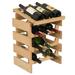 Symple Stuff Geis 12 Bottle Solid Wood Floor Wine Bottle Rack Wood/Solid Wood in Brown | 21 H x 14 W x 12.875 D in | Wayfair WRD33UN