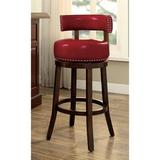 Wade Logan® Delevan Swivel Bar & Counter Stool Leather in Red/Brown | 38.25 H x 22.75 W x 22.25 D in | Wayfair CB5BE712C32649E9A9B181E123748180