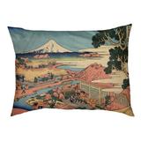 Tucker Murphy Pet™ Burkart the Tea Plantation of Katakura Dog Pillow Polyester/Fleece in Pink/Green/Blue | 4 H x 42.5 W x 32.5 D in | Wayfair