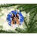 The Holiday Aisle® Otterhound Snowflakes Holiday Hanging Figurine Ornament Ceramic/Porcelain in Blue/Red | 3 H x 3 W x 0.25 D in | Wayfair