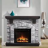 Steelside™ Troy 45" W Electric Fireplace in Gray | 37.8 H x 45.26 W x 12 D in | Wayfair 9686AE3B4FA642DB9E25CD33A0DCE3EA