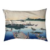 Tucker Murphy Pet™ Burkart Tsukuda Island in Musashi Province Dog Pillow/Classic Polyester in Blue/Black | 17 H x 42 W in | Wayfair