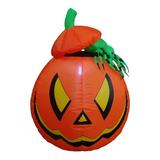 The Holiday Aisle® Lighted Halloween Inflatable Pumpkin w/ Spider Indoor/Outdoor Decoration Polyester in Orange | 48 H x 32.7 W x 32.7 D in | Wayfair