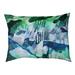 Tucker Murphy Pet™ Keown Landscape w/ Rain Dog Pillow/Classic Polyester in Green/Blue/Yellow | 14 H x 14 D in | Wayfair