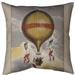 East Urban Home Hot Air Balloon Poster Throw Pillow Cover Cotton in White/Brown | 20 H x 20 W x 1.5 D in | Wayfair BAB87CAB286340B2ACA1C8DCEECA7194