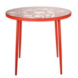 Brayden Studio® Rabia Bistro Dining Table w/ Glass Top & Aluminum Base Glass/Metal in Red | 29 H x 31.1 W x 31.1 D in | Outdoor Dining | Wayfair