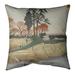 World Menagerie Macintyre Gotenyama at Shinagawa Square Pillow Cover & Insert Polyester/Polyfill in Gray/Brown | 18 H x 18 W x 3 D in | Wayfair