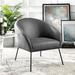 Accent Chair - Nicole Miller Catriona Leather PU Accent Chair w/ Matte Base Faux Leather/Leather in Gray/Black/Brown | 32 H x 31 W x 30 D in | Wayfair