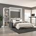 Wade Logan® Arlex Bed w/ Sofa & Shelving Unit Upholstered, Wood in Gray/White | 89.1 H x 64.6 W x 95.5 D in | Wayfair