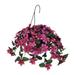 Rosalind Wheeler Artificial Clematis Hanging Basket Fabric in White/Indigo | 24 H x 22 W x 22 D in | Wayfair 37835FB1C09F4318B66FFF74CE3EA677