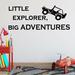 Harriet Bee Williamsville Little Explorer, Big Adventures Bedroom Wall Decal Metal in Black | 18 H x 40 W x 0.01 D in | Wayfair