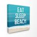 Highland Dunes Eat Sleep Beach White Panoramic Graphic Art Print Set on Canvas in Blue/Gray | 30 H x 30 W x 1.5 D in | Wayfair