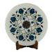 August Grove® Nowell Floral Burst Marble Inlay Decorative Plate Marble in Blue | 0.4 H x 10.25 W x 10.25 D in | Wayfair