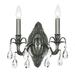 Astoria Grand Farwell 2-Light Dimmable Candle Wall Light Metal in Gray | 9.75 H x 11 W x 6.5 D in | Wayfair 9F46CB14EF4F41BD8FE318B1A745DF85