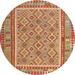 Green/Orange 0.35 in Indoor Area Rug - World Menagerie Thuan Contemporary Orange/Yellow/Green Area Rug Polyester/Wool | 0.35 D in | Wayfair