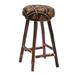 Loon Peak® Cleary 30" Bar Stool Wood/Upholstered in Brown | 30 H x 18 W x 18 D in | Wayfair 911359F6DB2A4A4D952785D143500BFD